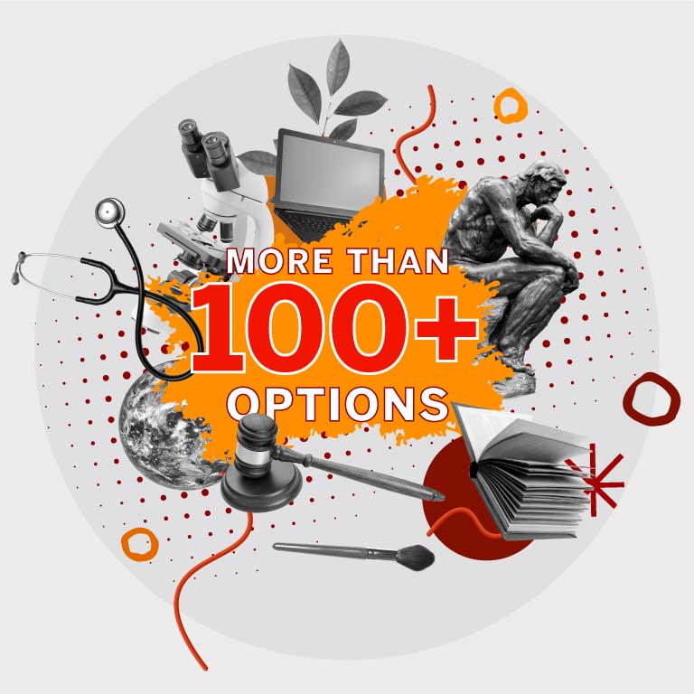 a photo montage illustrating many different degree options.